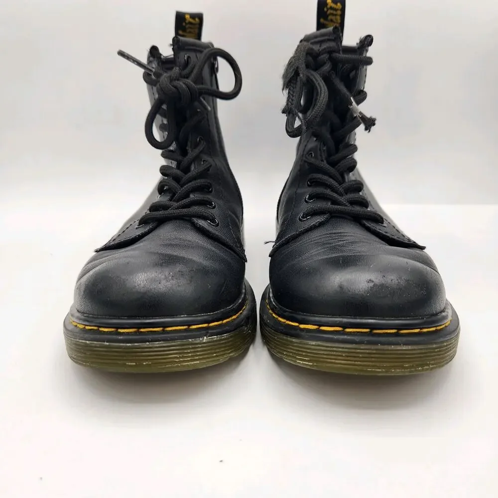 Dr. Martens Junior 1460‎ Softy T Leather Lace Up Boots Kids Size 3 Black
